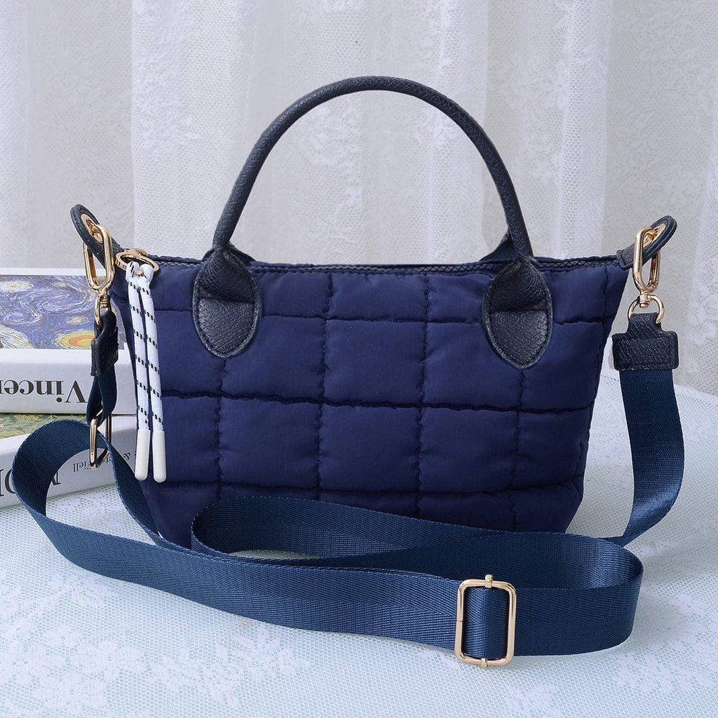 QP782 Quilted Puffer Satchel/Crossbody Bag: Kelly Green