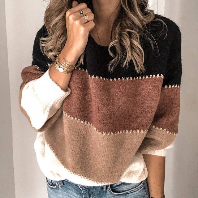 Color Block  Sweater