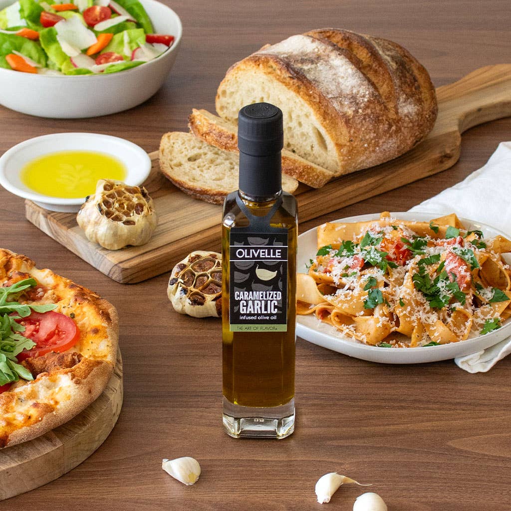 CARAMELIZED GARLIC INFUSED OLIVE OIL : 250ml