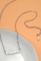 18K STAINLESS STEEL TARNISH FREE MAMA NECKLACE | 40NK9479: Silver