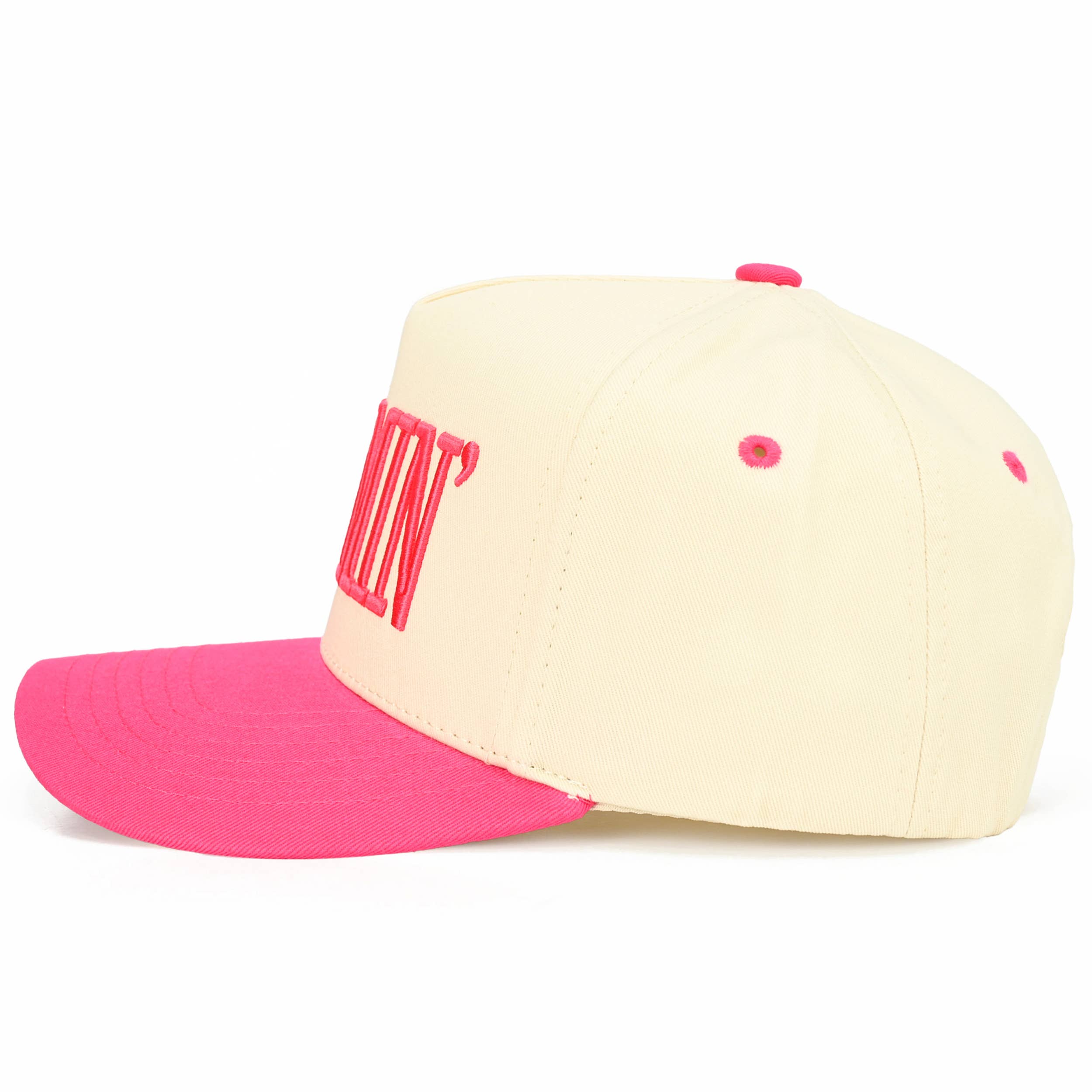 C.C MOMMIN Letter Two Tone Trucker Cap: Leopard