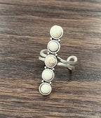White Turquoise Adjustable Ring