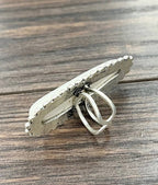 750206, Very-Big White Turquoise, Brass Adjustable Ring