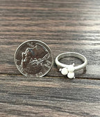 750448, 4mm White Turquoise Adjustable Ring