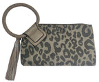 BP204 Fashion Cuff Handle Tassel Wristlet Clutch: Tan