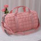 QP774 Quilted Puffer Weekender/Duffel Bag: Orange