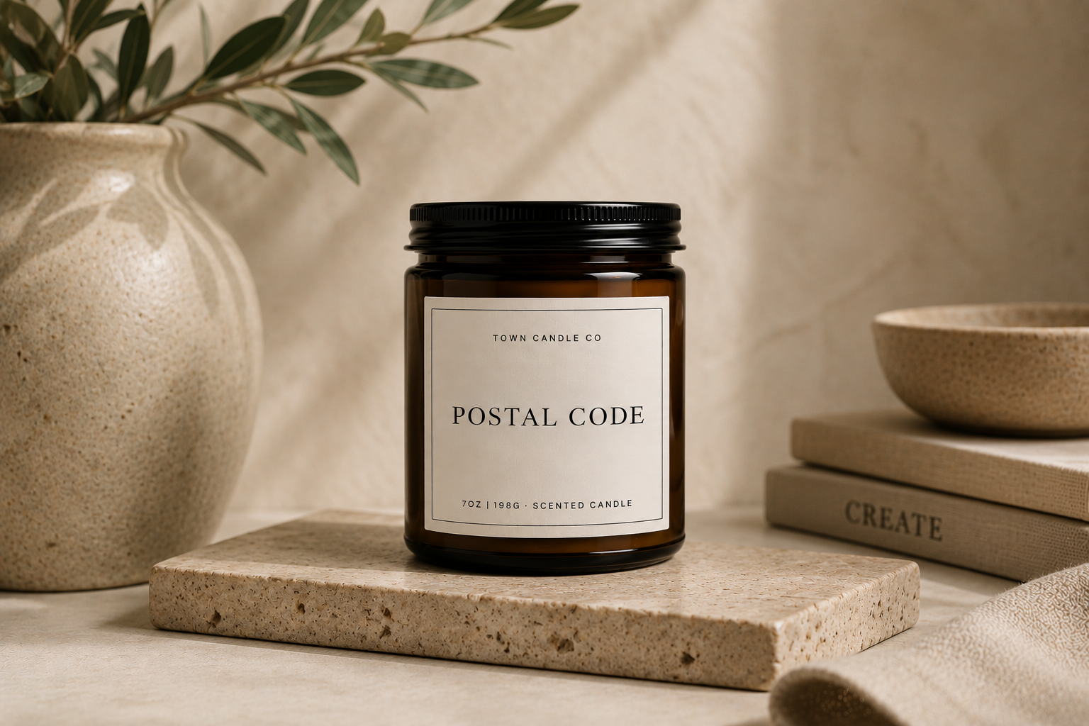 Custom Postal Code Candle: Lemon + White Musk