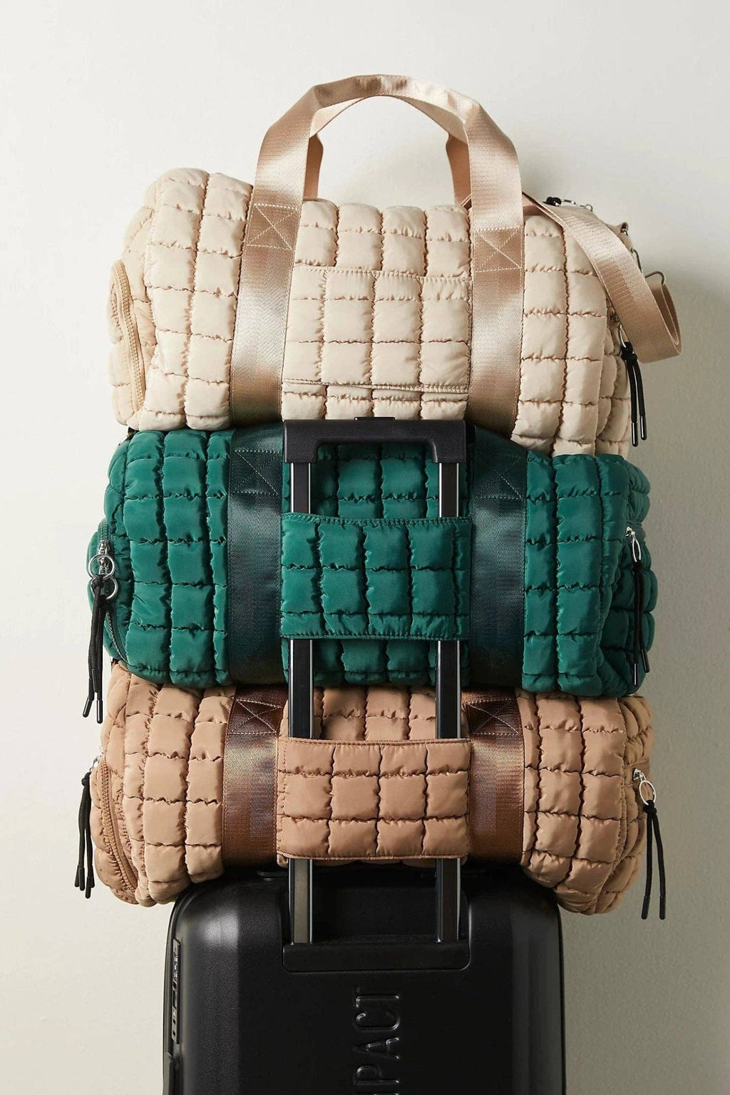 QP774 Quilted Puffer Weekender/Duffel Bag: Orange