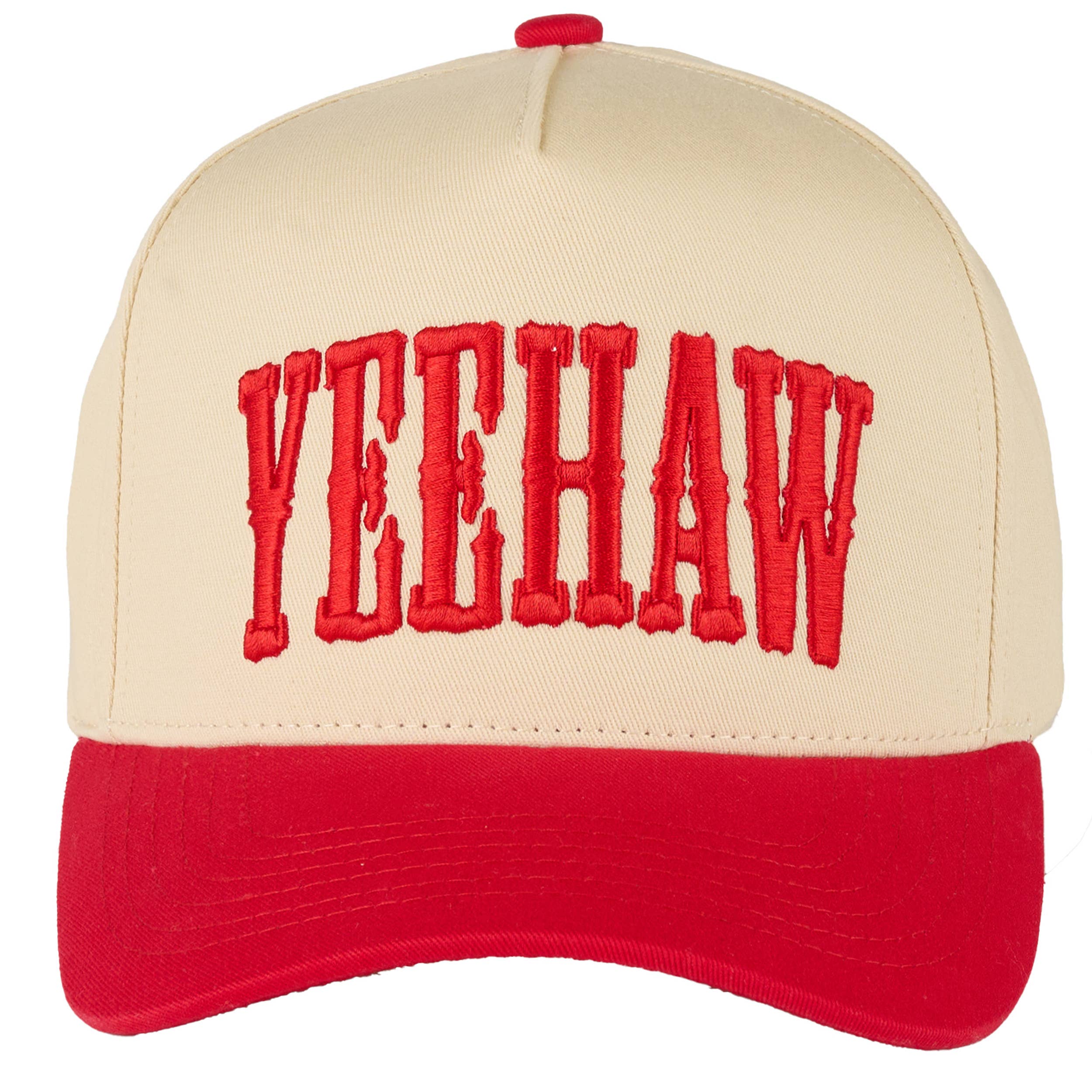 C.C YEEHAW Embroidery Two Tone Cotton Trucker Cap: Denim