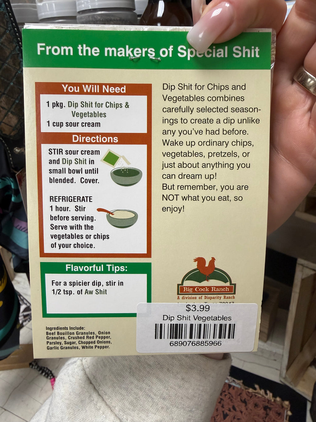 Dip Shit Vegetables