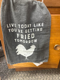 kitchen towel getting fried