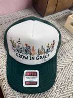 Grow in Grace Graphic Trucker Hat: No Chain