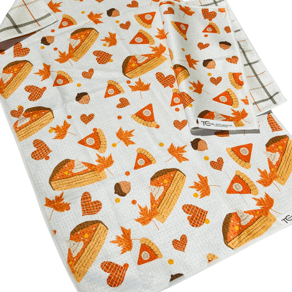 Pie Time |  Waffle Weave Microfiber Towels Kitchen & Bath:  Dish/Hand Towel