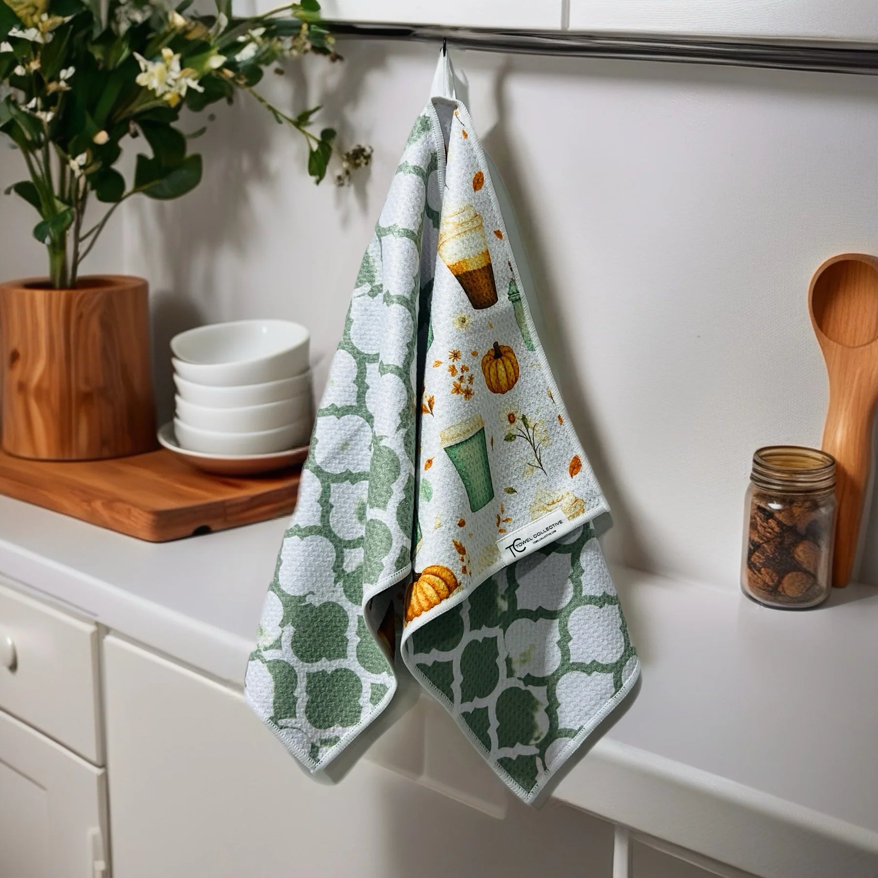 Pumpkin Spice Latte|  Waffle Weave Microfiber Towels Kitchen & Bath:  Dish/Hand Towel