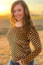 Pep Rally Velvet Mesh Gold/Black Crew Neck: XXXL