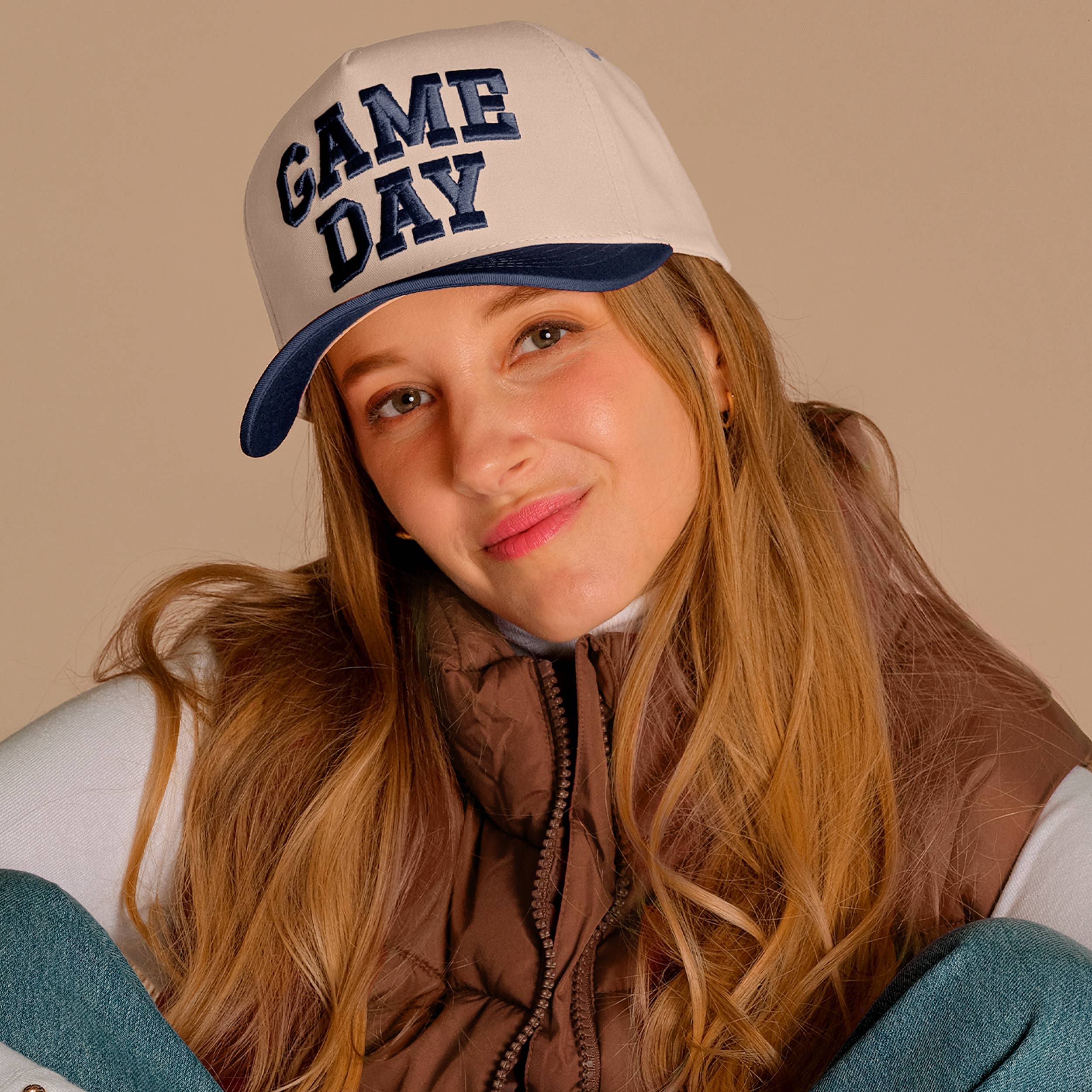 C.C GAME DAY Embroidered Cotton Baseball Cap: Black