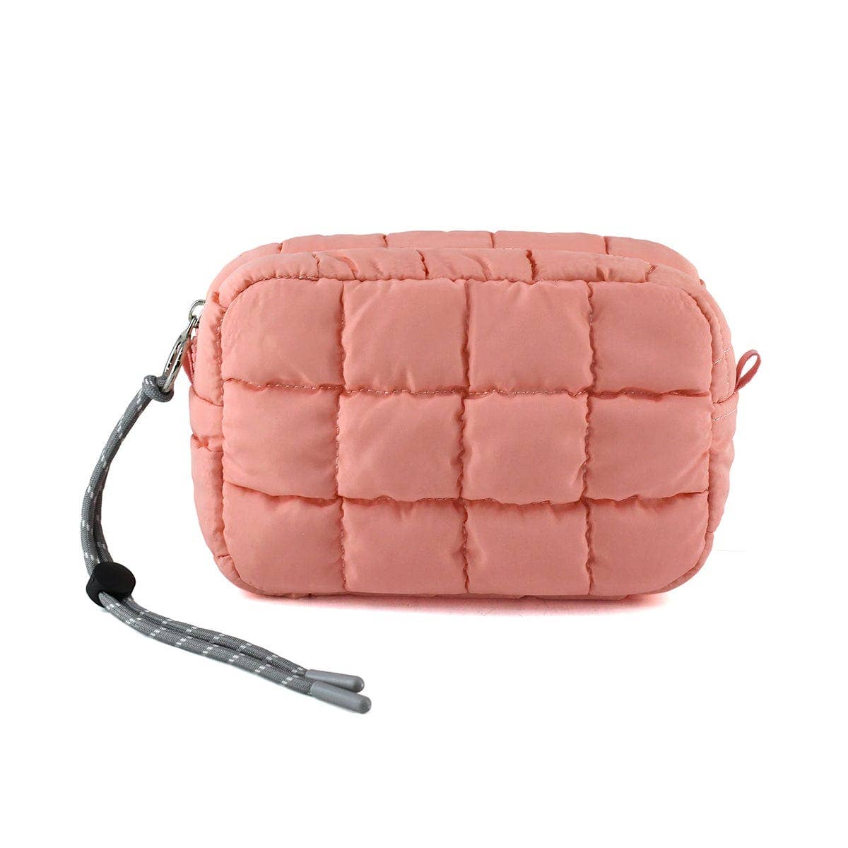 QP008 Nylon Quilted Puffer Clutch/Pouch: Orange