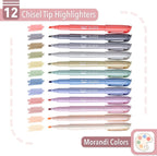 Morandi Highlighters 12 Pack Chisel Tip