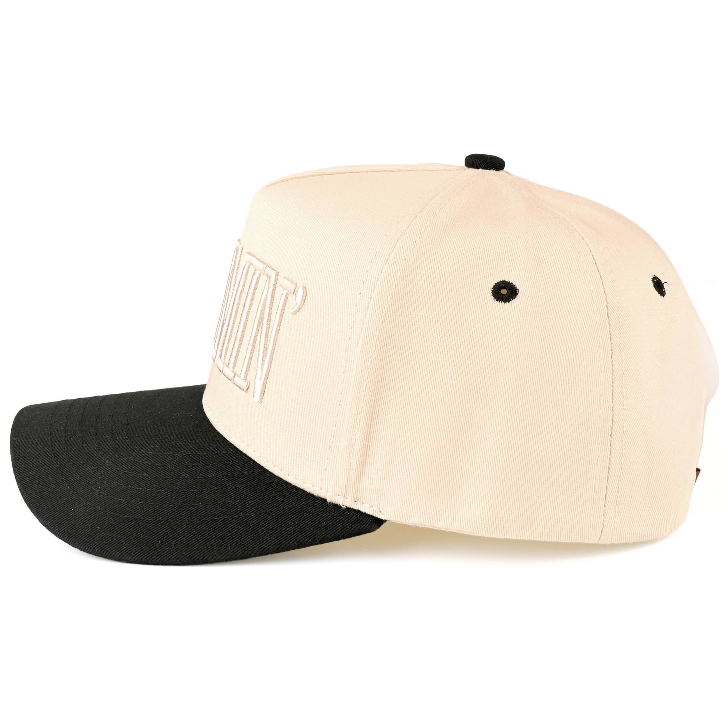 C.C MOMMIN Letter Two Tone Trucker Cap: Leopard