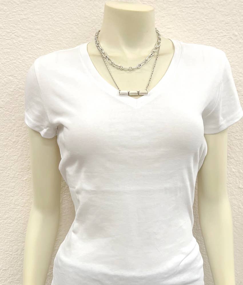 735372, 20" Bar White Turquoise Necklace