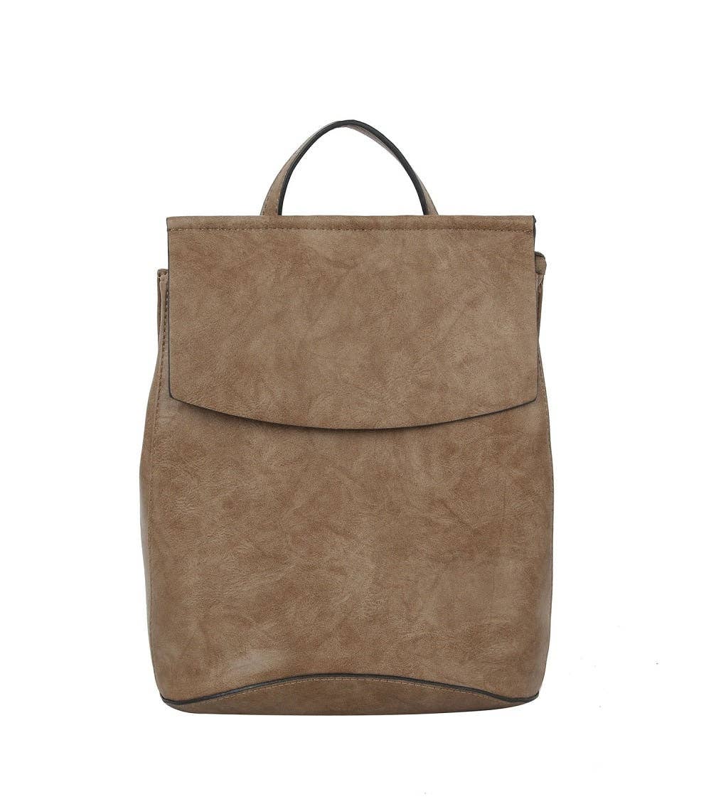 UNV0069 Flap Over Convertible Backpack: Brown