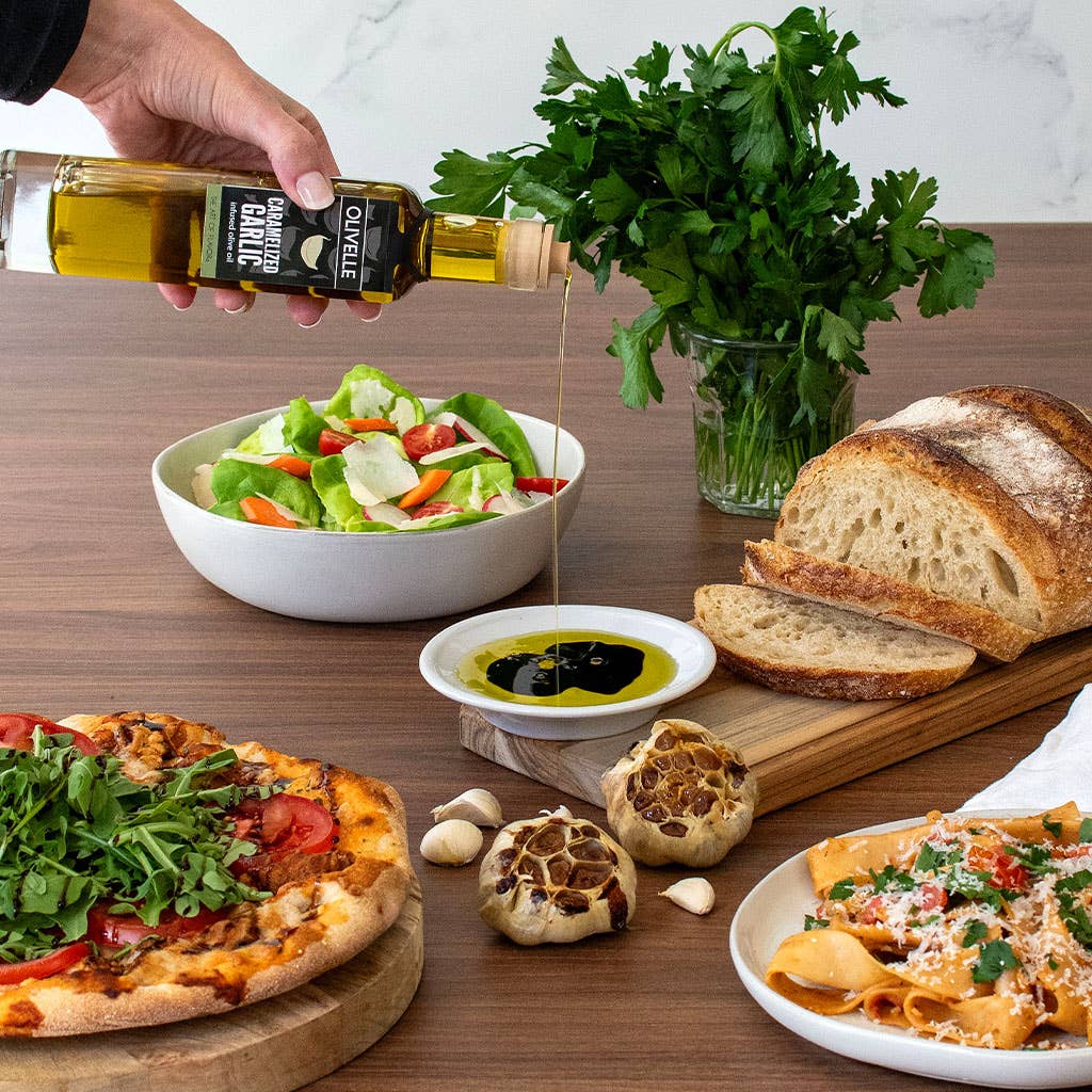 CARAMELIZED GARLIC INFUSED OLIVE OIL : 250ml