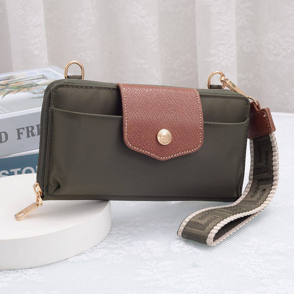 HM030 Mila Smartphone wallet Crossbody with Boho Wristlet: Pomegranate