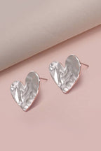 HAMMERED HEART EARRINGS