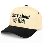 C.C SORRY ABOUT MY KIDS Letter Two Tone Trucker Hat: Sage