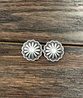 723112, Brass Concho Stud Earrings