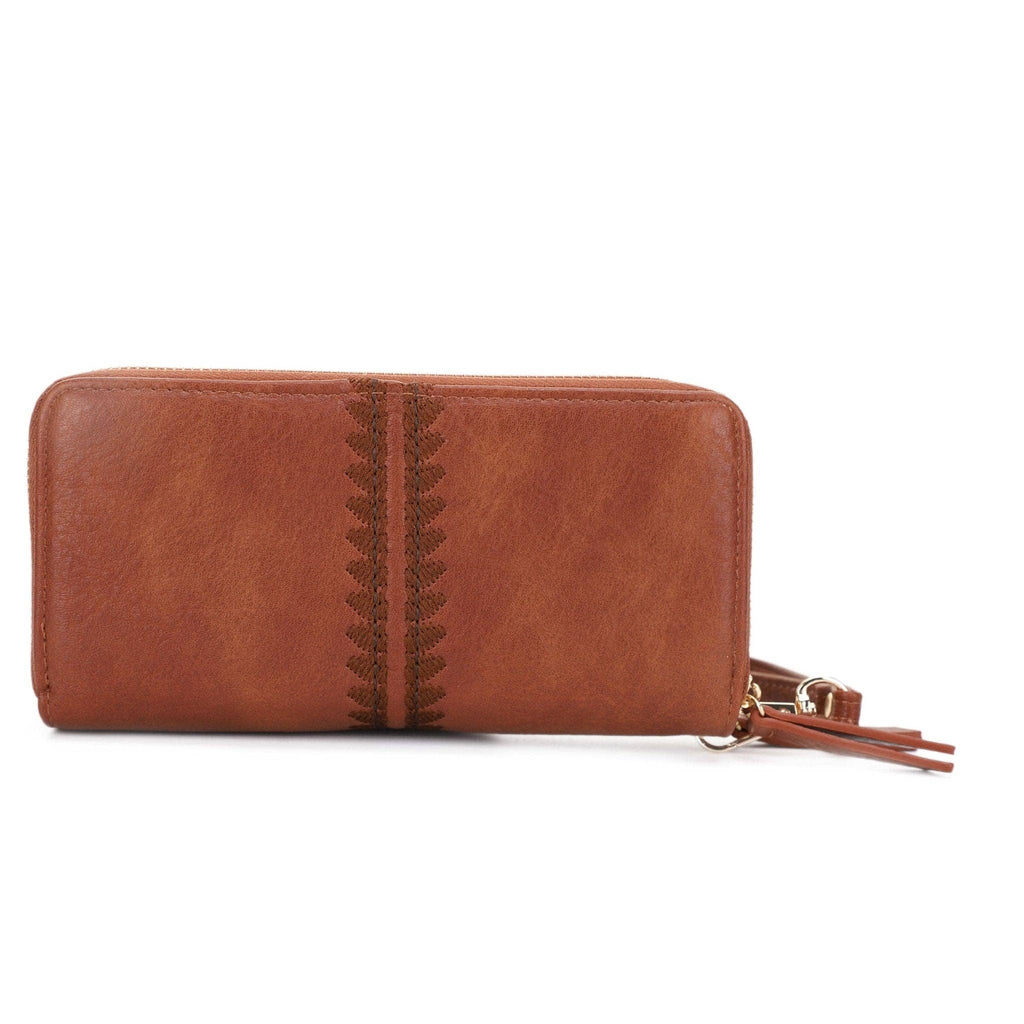 ES60164-6 Sherrie Double Zipper Wallet: Tan