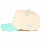 C.C TOO PRETTY TO WORK Letter on Two Tone Trucker Hat: Mint