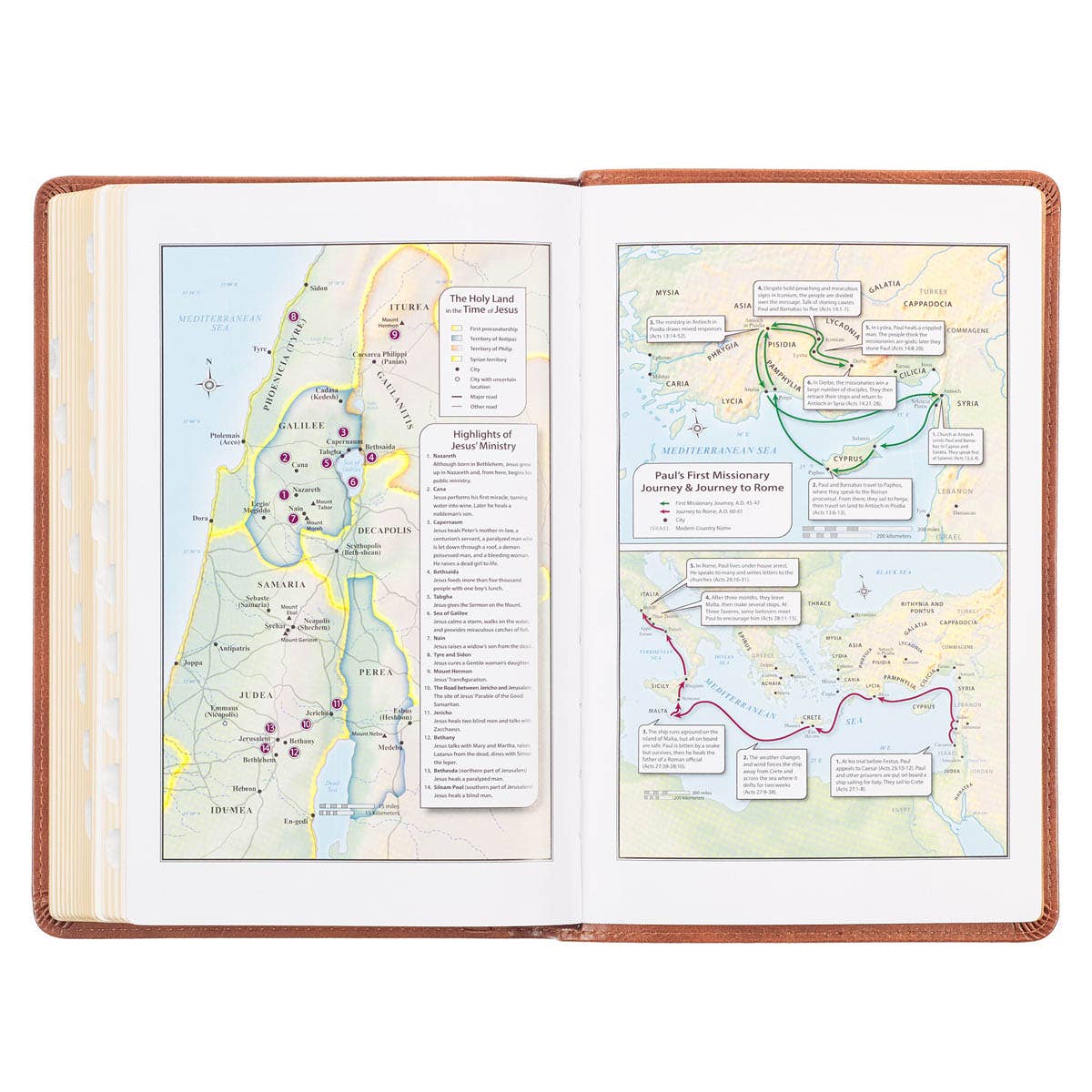 KJV Bible Deluxe Gift Faux Leather, Tan Cross