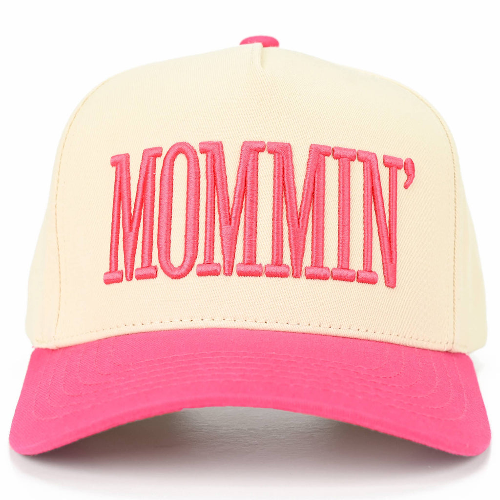 C.C MOMMIN Letter Two Tone Trucker Cap: Leopard