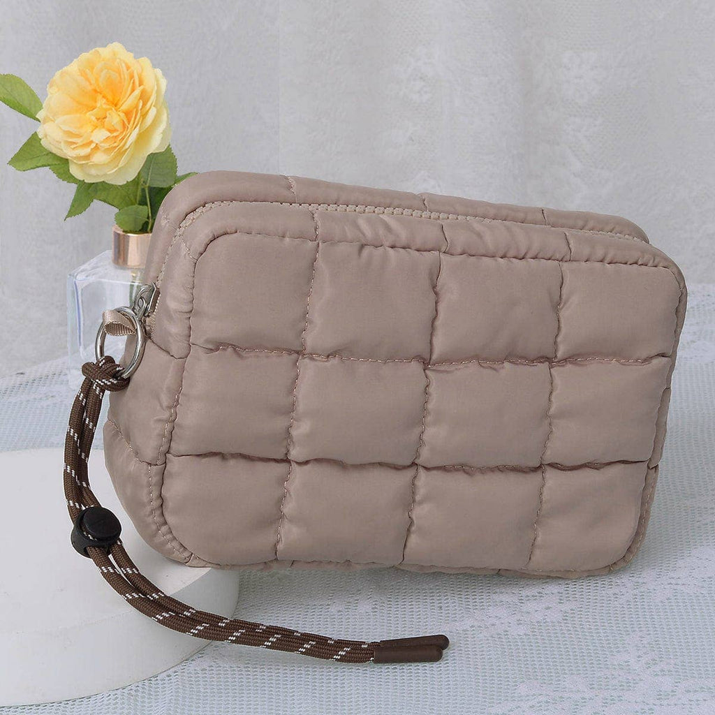 QP008 Nylon Quilted Puffer Clutch/Pouch: Teal