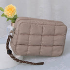 QP008 Nylon Quilted Puffer Clutch/Pouch: Teal