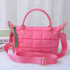 QP782 Quilted Puffer Satchel/Crossbody Bag: Teal
