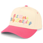 C.C OUT HERE DILLY DALLYING Letter on Two Tone Trucker Hat: Butter Yellow
