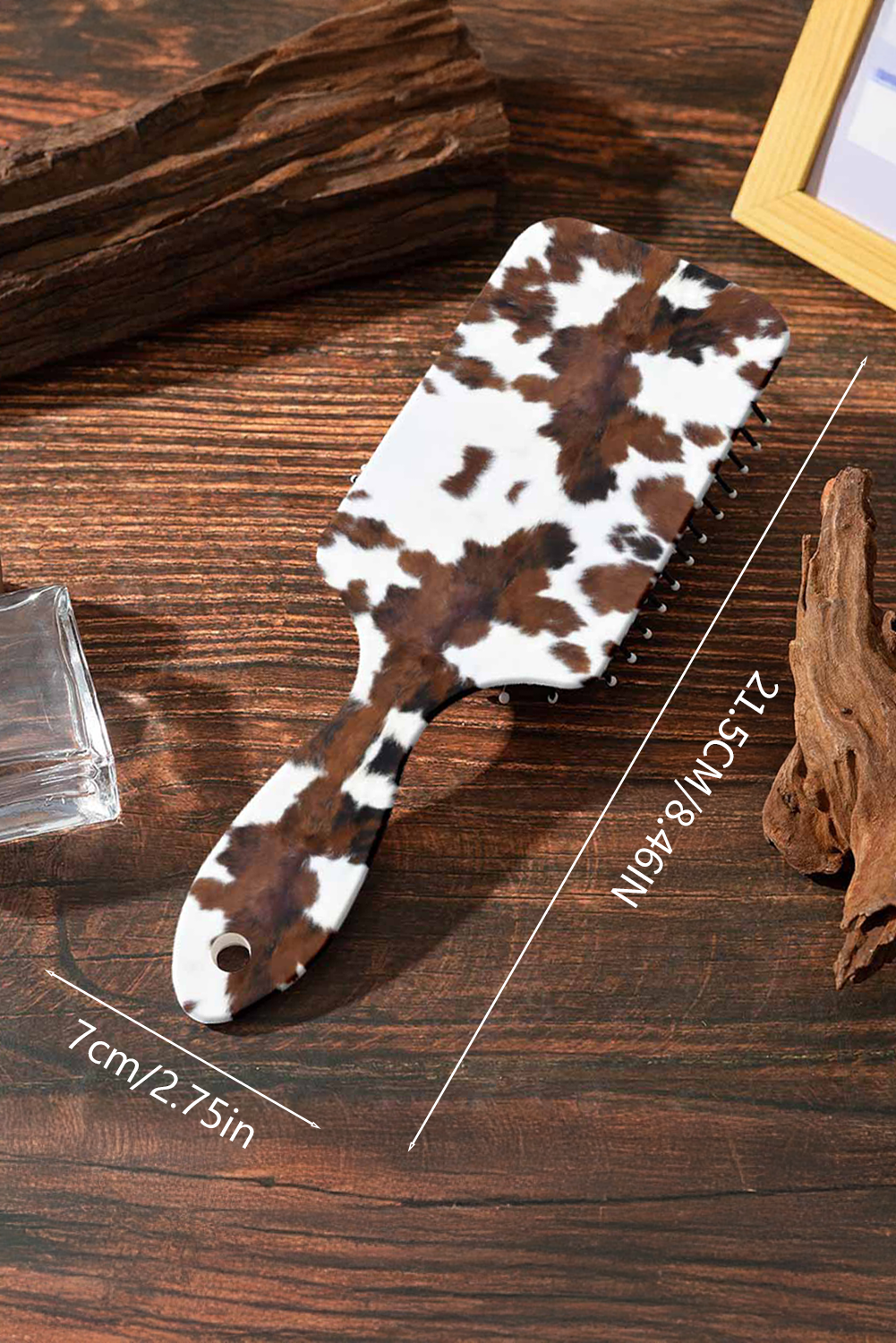 Cow Print Long Handle Air Cushion Comb Gifts: Brown / ONE SIZE