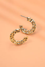 DOUBLE ROW TEXTURED HOOP EARRINGS | 80E1595: GOLD