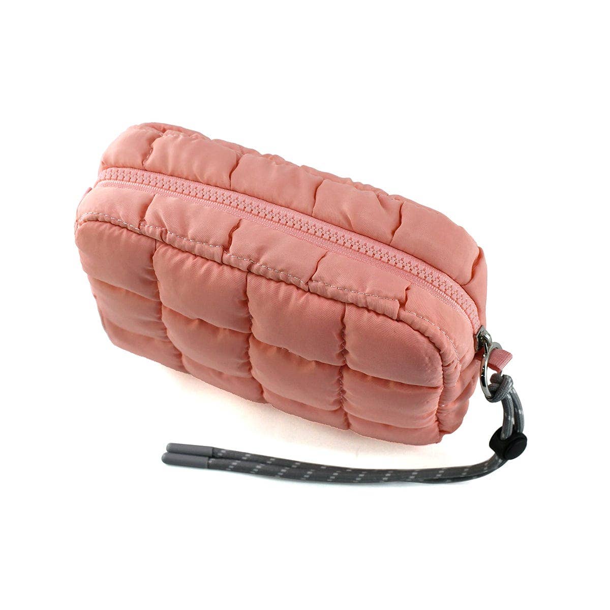 QP008 Nylon Quilted Puffer Clutch/Pouch: Orange
