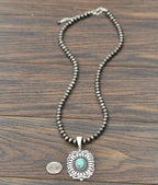733221, Handmade 30" Navajo Concho Necklace