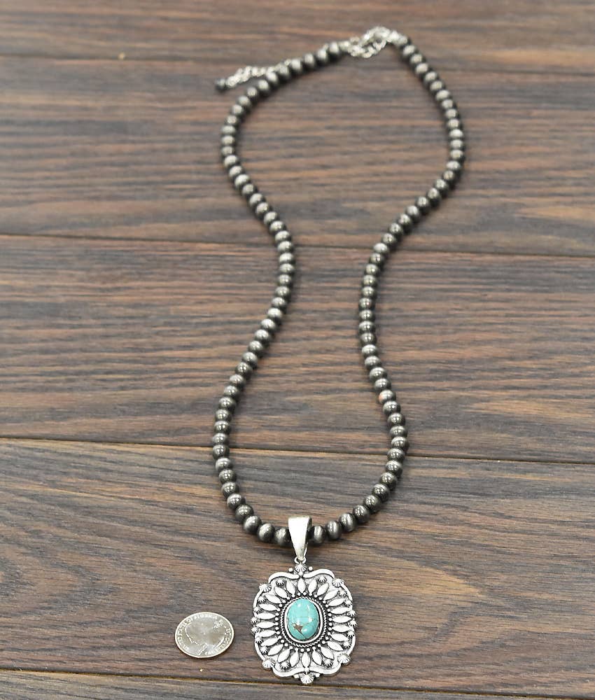 733221, Handmade 30" Navajo Concho Necklace