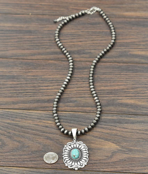 733221, Handmade 30" Navajo Concho Necklace