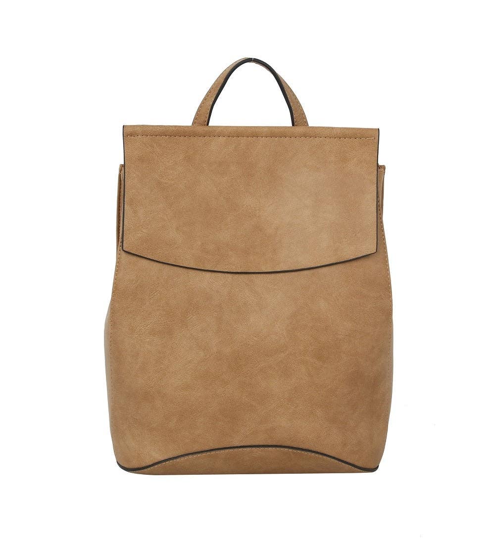 UNV0069 Flap Over Convertible Backpack: Brown
