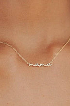 18K STAINLESS STEEL TARNISH FREE MAMA NECKLACE | 40NK9479: Silver