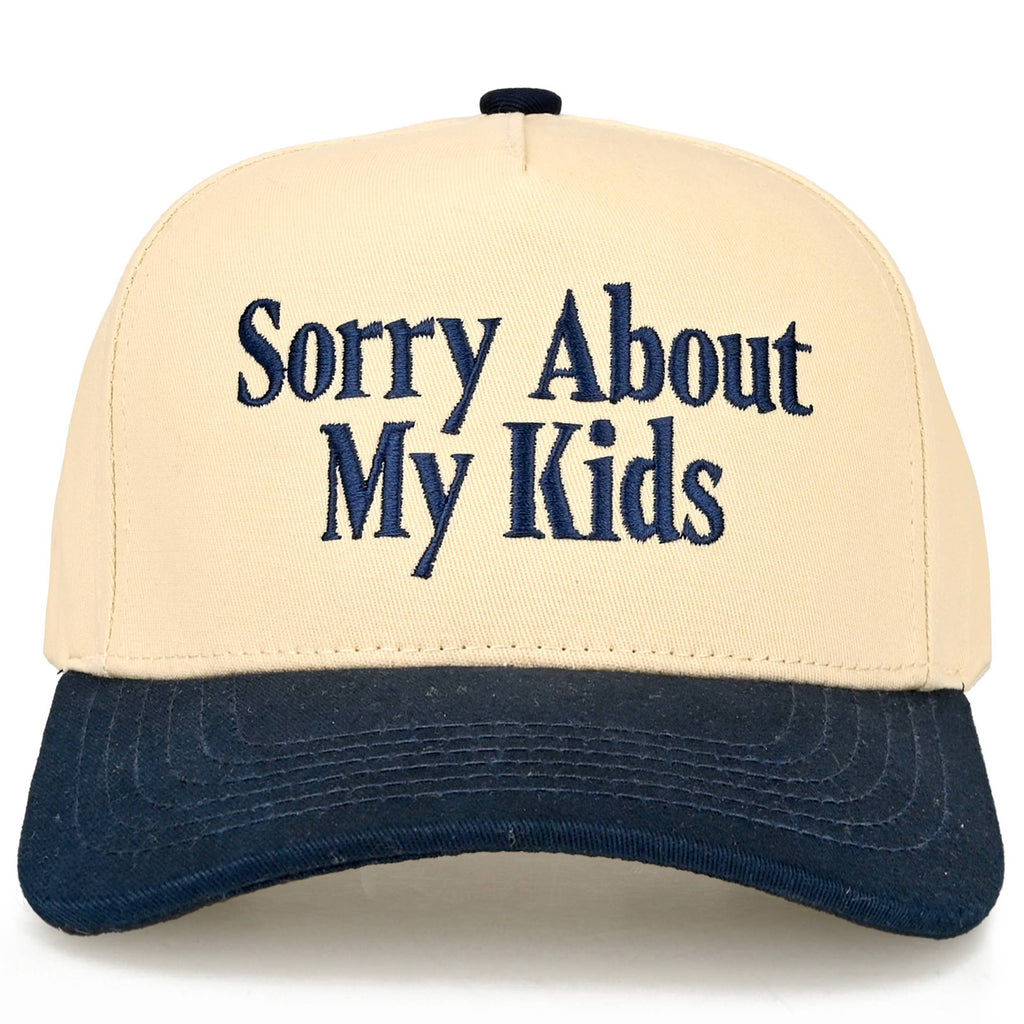 C.C SORRY ABOUT MY KIDS Letter Two Tone Trucker Hat: Sage