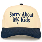C.C SORRY ABOUT MY KIDS Letter Two Tone Trucker Hat: Sage