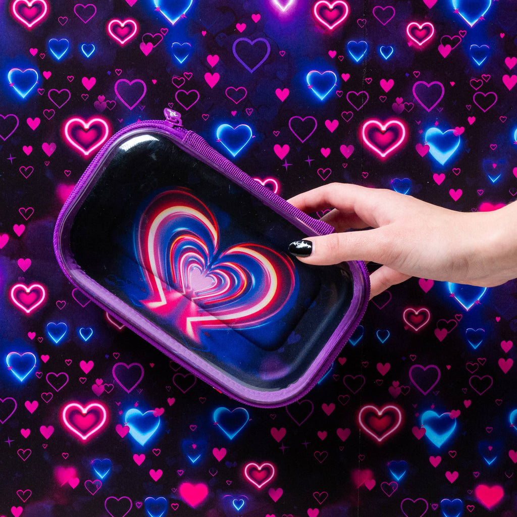 ZIPIT Clear Top Pencil Box for Kids, Pencil Case: Heart
