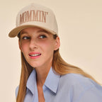 C.C MOMMIN Letter Two Tone Trucker Cap: Beige